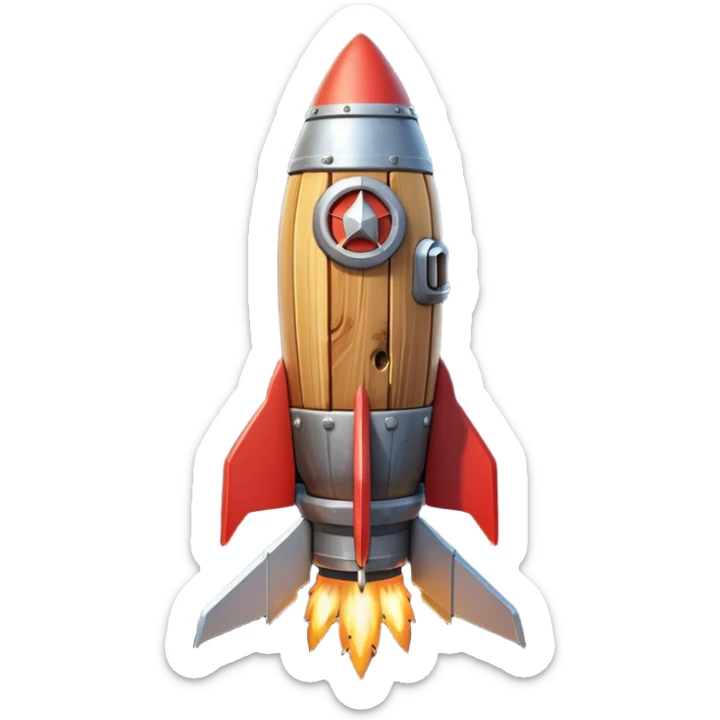 A Rocket Made Of Wood And Scrap Metal In A Clash Of Clans Aesthetic sticker