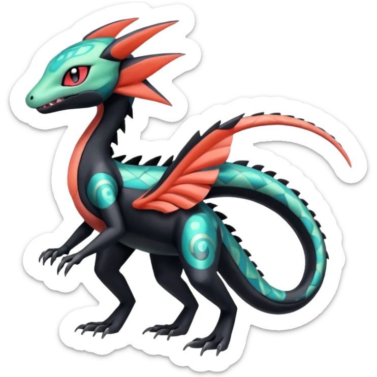 Meloetta-Guilmom-Salandit-Trico-Pokémon-Fakémon-fusion-hybrid-creature sticker