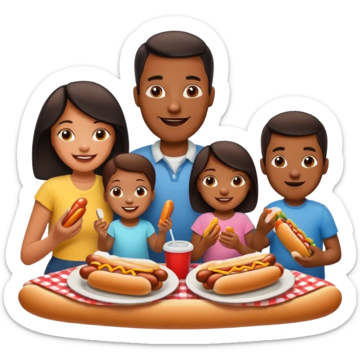 cookout with black family mom,dad,daughter,son, and baby sticker