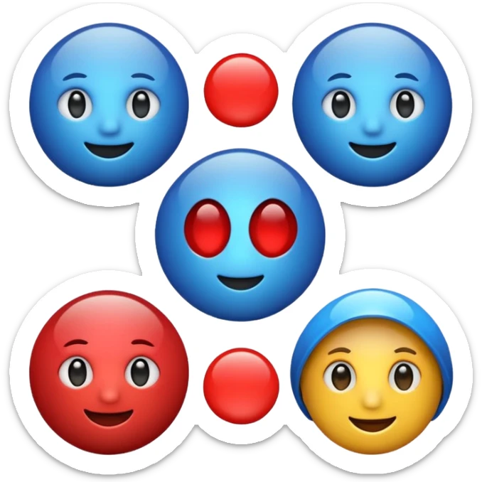 I want to have an emoji in the form of the letters AI in blue surrounded by a red circle sticker