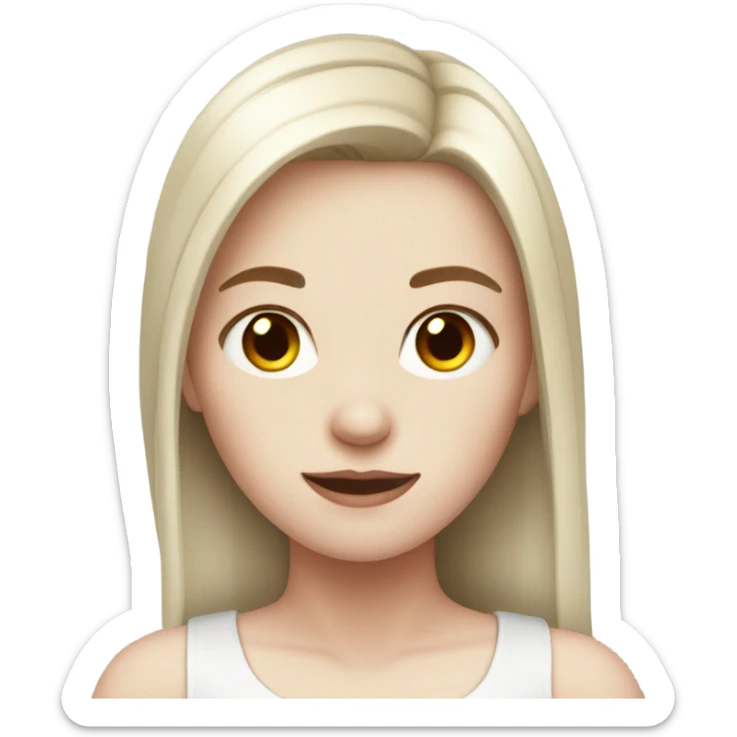 Pale girl with black and red hair sticker