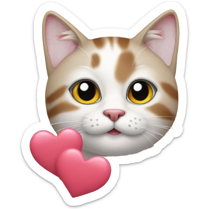 Cat with hearts sticker