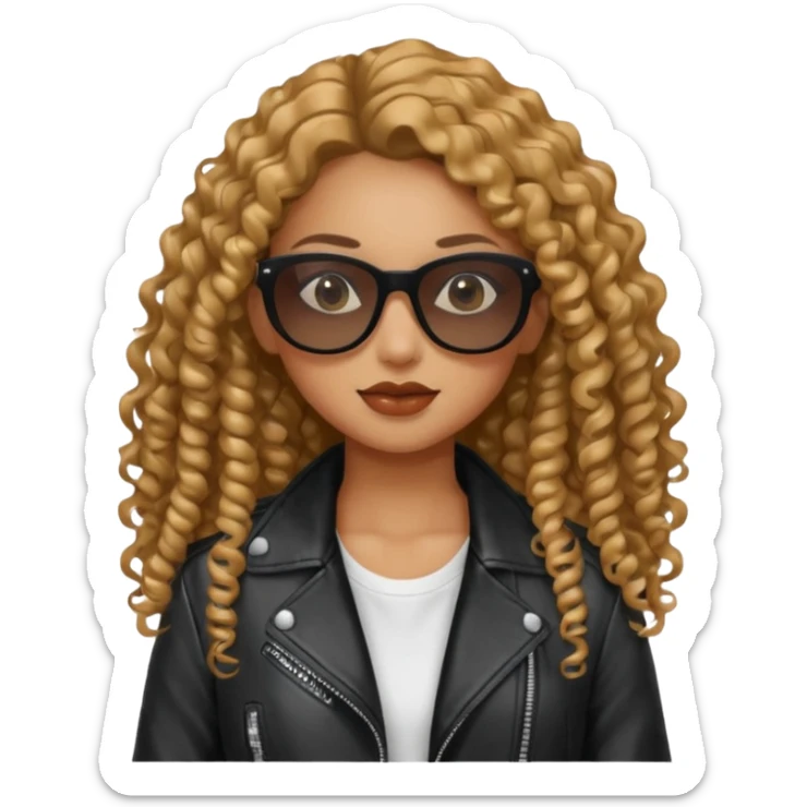 Biker Gang with Sunglasses,girl, long curly hair, sunglasses, gangter sticker