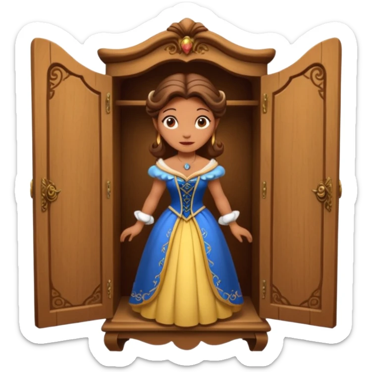 A middle-aged lady character from the fairy tale Beauty and the Beast — she was turned into a wardrobe by magic, while retaining the wardrobe's original form and having an anthropomorphic face. sticker