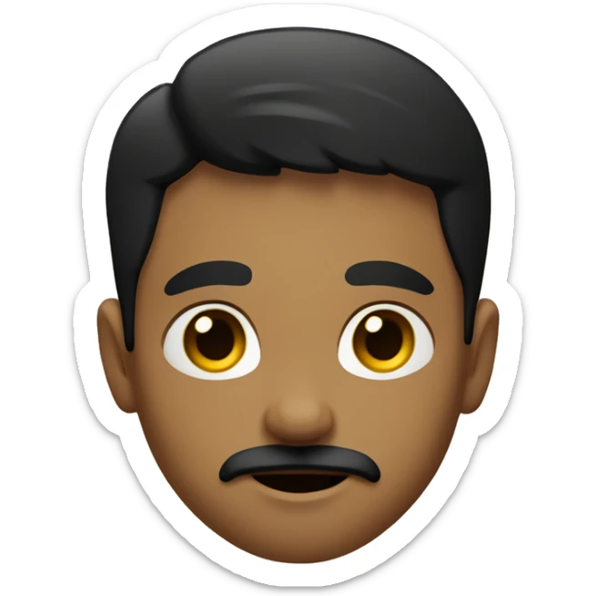 boy with goatee and mustache black hair, olive coloured skin, tanned sticker