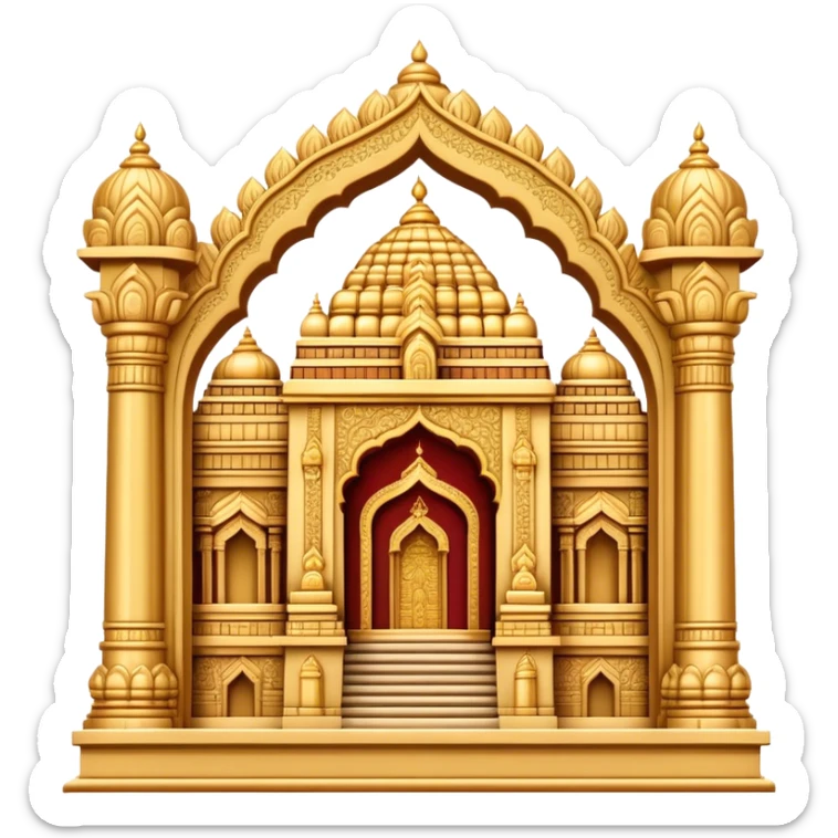 Tirupati Balaji Temple Landmark Emoji – Showcasing the temple’s golden entrance and intricate carvings. sticker