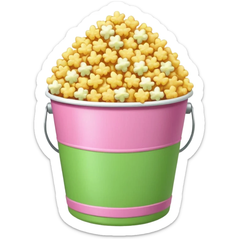 original popocorn emoji but the bucket is pink and green sticker