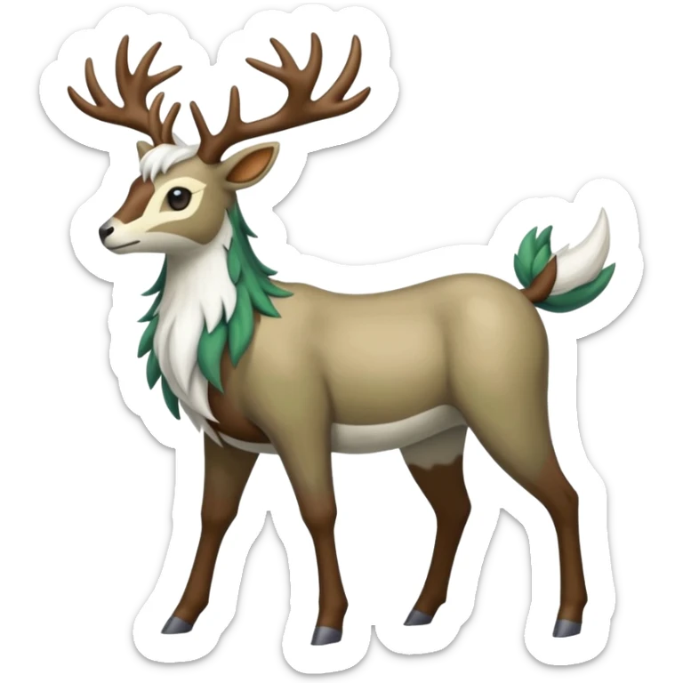 Stantler-Silvally-Skiddo-Mudbray-Amaura-Virizion-fusion-creature-hybrid (full body) sticker