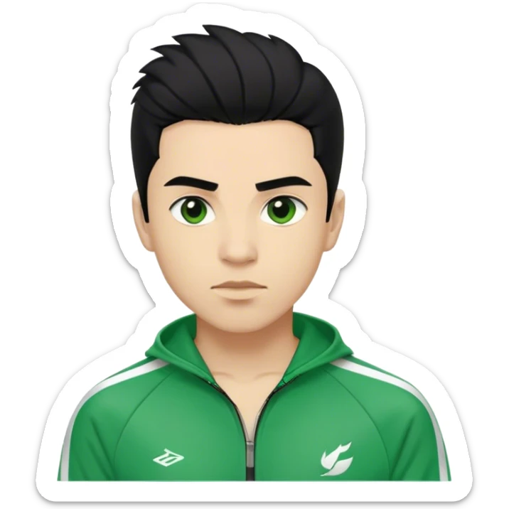 Cho Sang-woo Age: Late 30s
Appearance: A well-groomed man with neatly combed black hair, sharp facial features, and a more composed demeanor.
Outfit: Green player tracksuit sticker