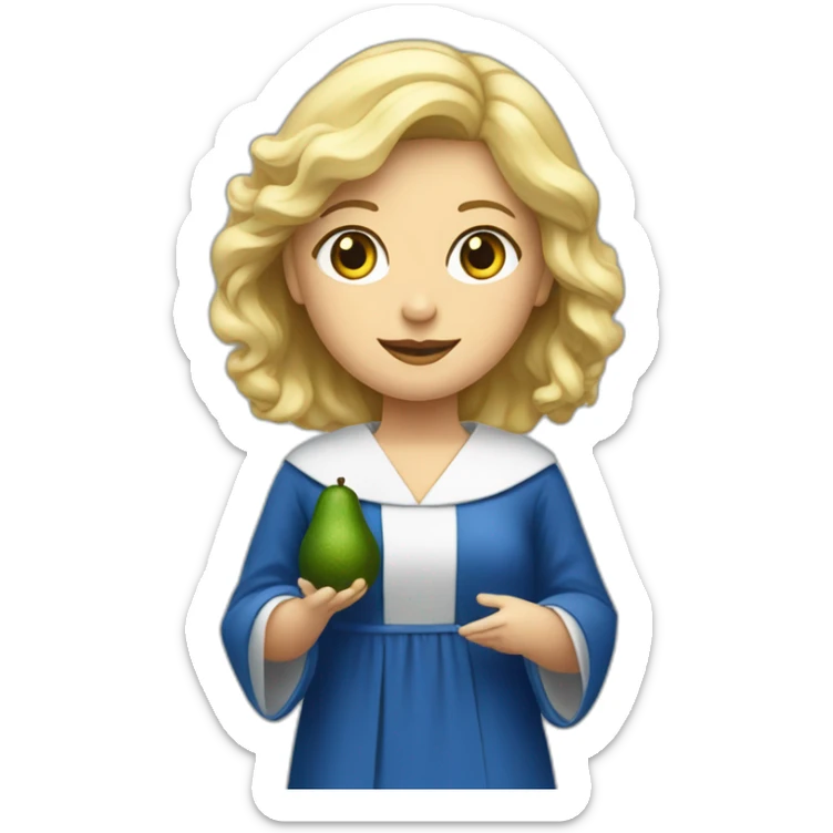 une femme blonde aux yeux bleus avec une robe d'avocate sticker