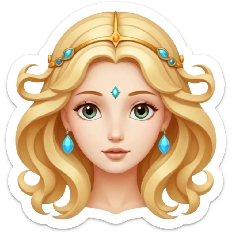 closeup head portrait of universe goddess Sophia with pretty perfect feminine attractive face, cosmic beauty with detailed delicate facial features, head only isolated, no body sticker