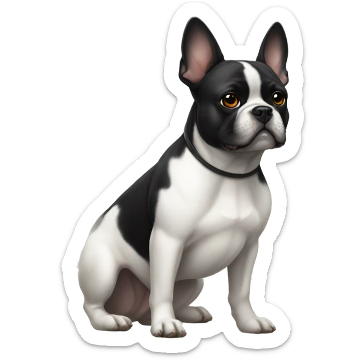 Black French bulldog with white chest and dog shiba inu  sticker