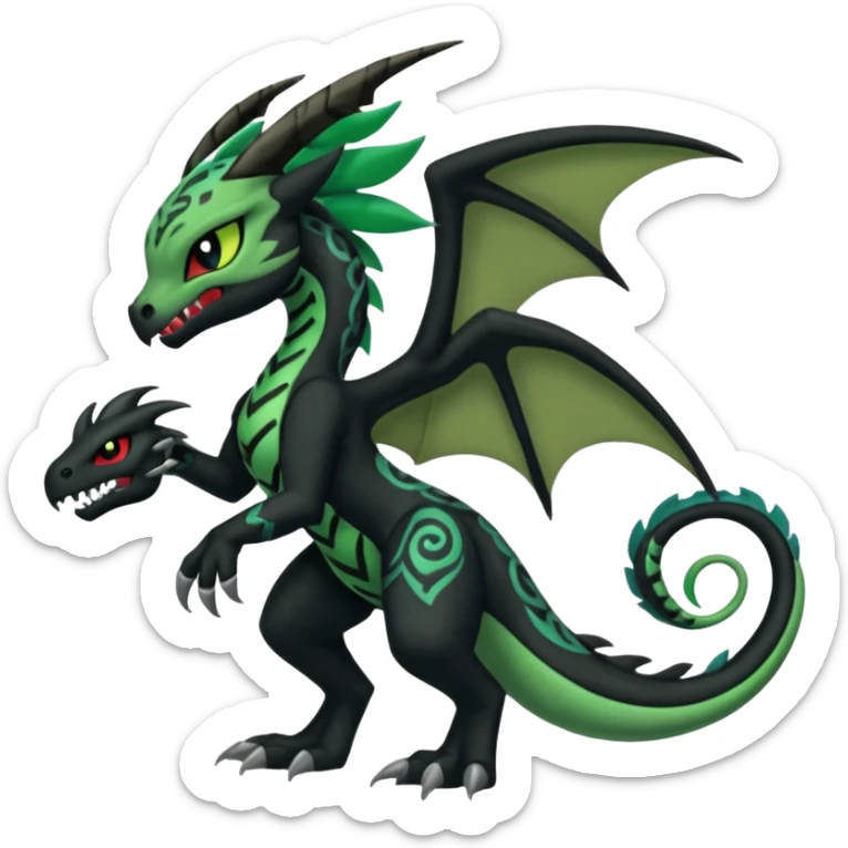 Meloetta-Venom-Stitch-Zekrom-Salandit-fusion, full body, tribal markings  sticker