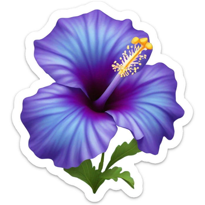 Blue hibiscus sticker