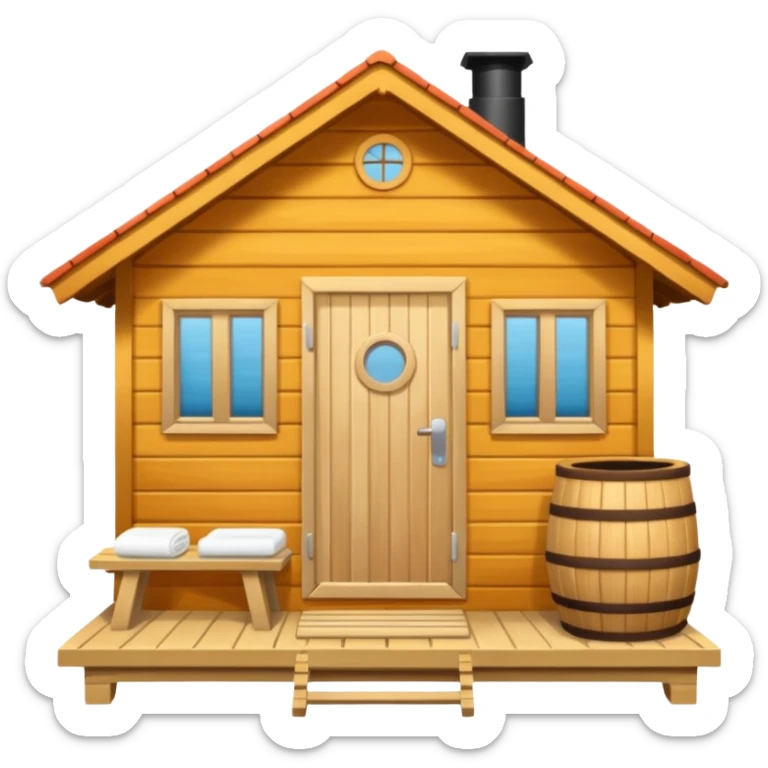 lag den mer som en rundt firkant og sort, også kan det stå SAUNA på sticker