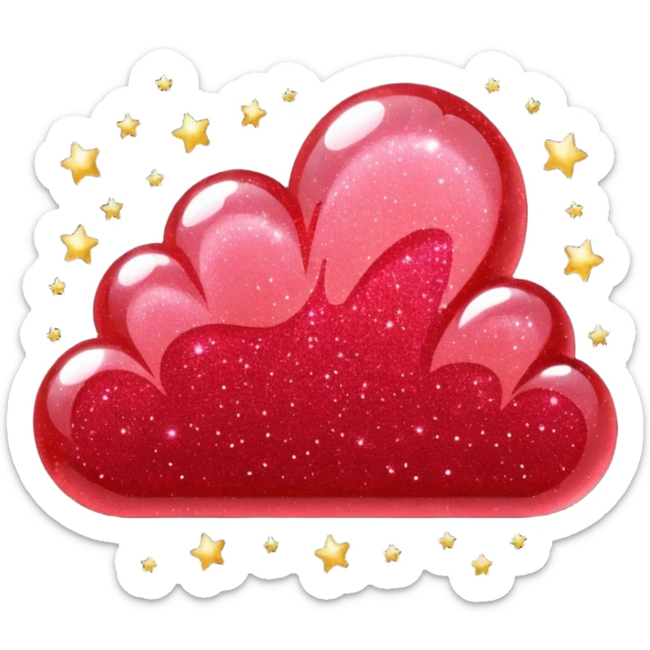 red glitter sky sticker
