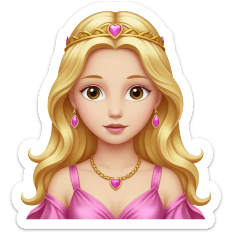 Venus, Goddess of Love from Gods and Goddesses with long golden blonde hair, pink outfit sticker