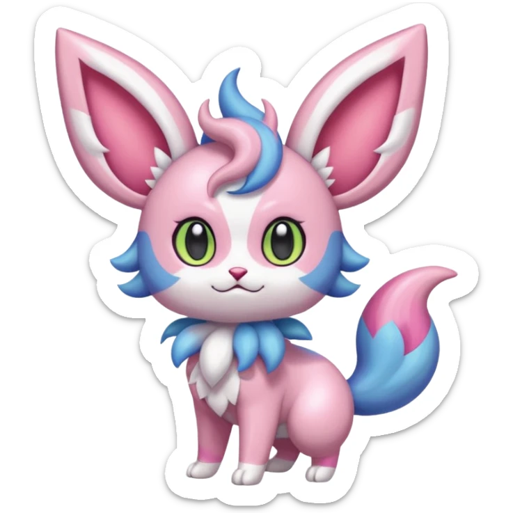  Fey Toony Espurr-Sylveon-Skitty-Delcatty-Sprigatito-Purrloin-fusion-hybrid sticker