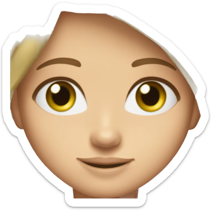 golden brown straight hair green eyes lavender dress attractive sticker