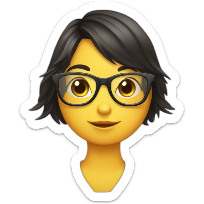 cute female duck wearing glasses with dark hair sticker