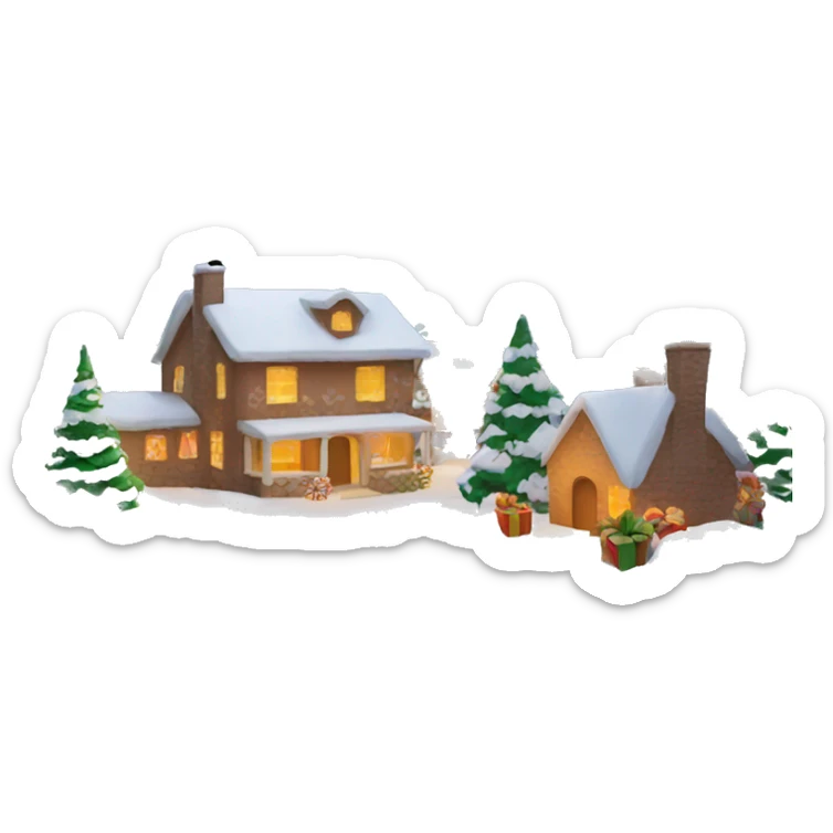 christmas scenery sticker