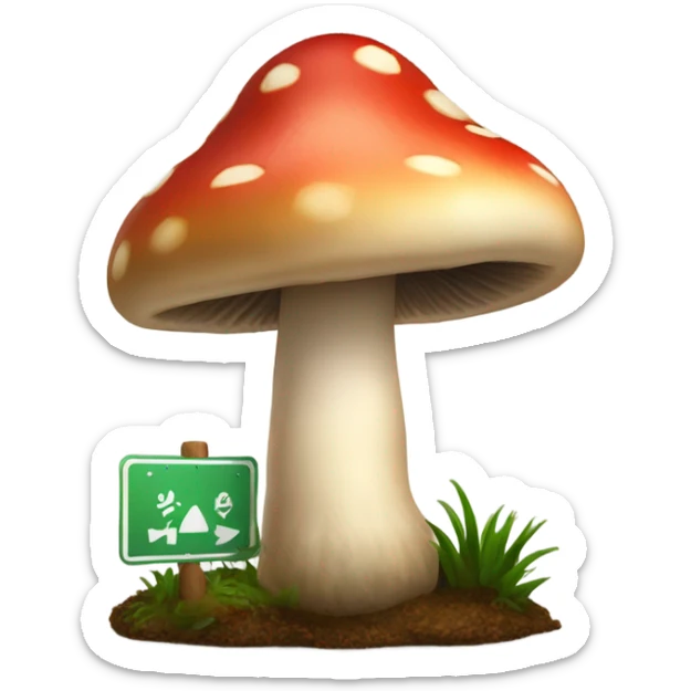 A sign in front of a mushroom that says don’t crash out ￼ sticker