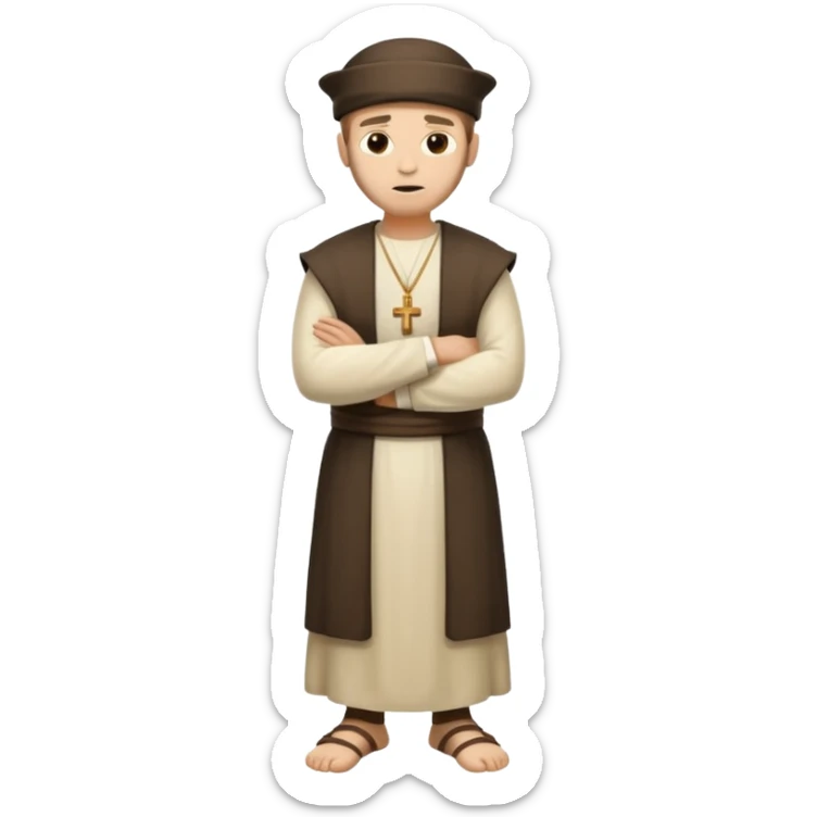 fullbody Pharisee, arms crossed, looking serious, ancient Jewish attire, emoji style sticker