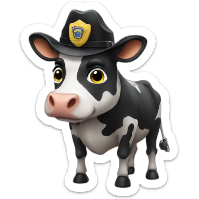 cow cop sticker