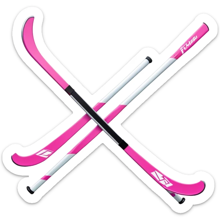 Pink skis from the brand Fischer. The model is Ranger and the colour is Pink  sticker