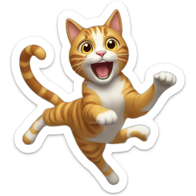 jumping cat sticker