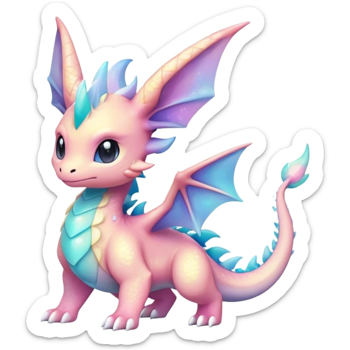 Shiny-Pastel-Nebula-Eeveelution-Cute-Fakemon-Dragon-Pokémon-fusion full body sticker