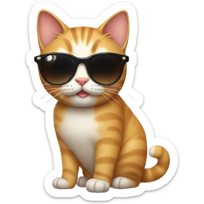 Cat with sunglasses sticker