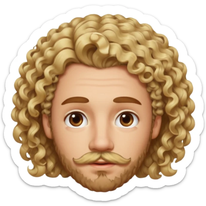 sarı saçlı kıvırcık kahverengi gözlü güzel dudaklı kızla kıvıcık kısa saçlı kahverengi çenesinde sakal ve bıyık olan kısık gözlü erkek aşk emojisiyap sticker