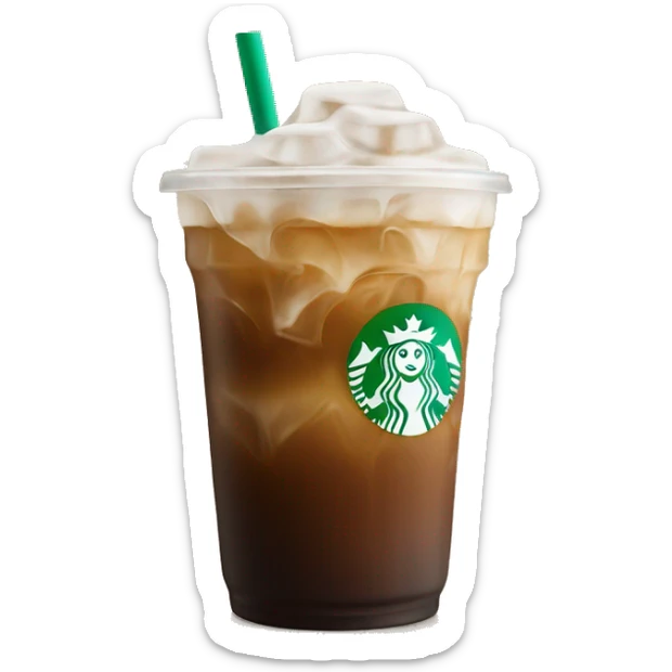 Starbuck ice coffee with ice cubes sticker