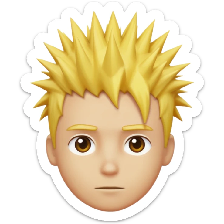 From the previous emoji I want the center above section of the head be yellow sticker
