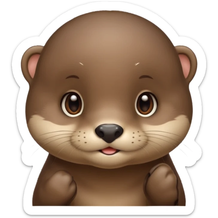 The face of a cute baby otter (little cheeks, not much hair) sticker