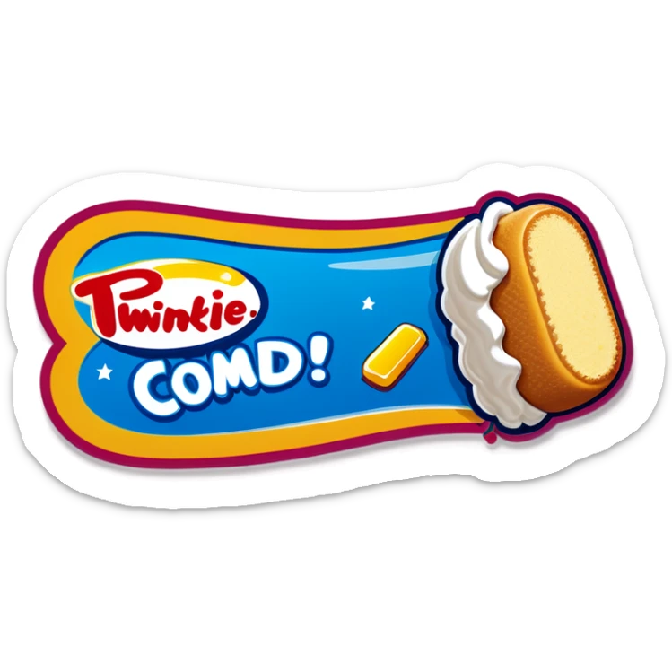 Twinkie with frosting coming out of the bottom with a good girl baner￼ sticker