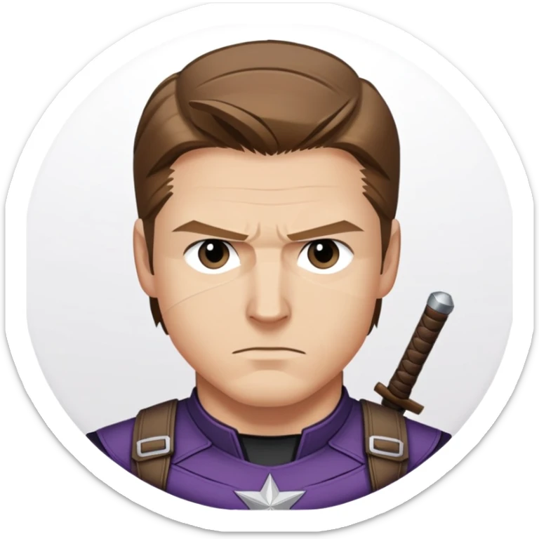 hawkeye clint barton portrait marvel, brown hair from captain america: civil war sticker