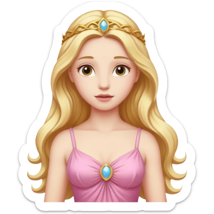 Venus, Love Goddess from Rome Mythology with long golden blonde hair, pink outfit sticker