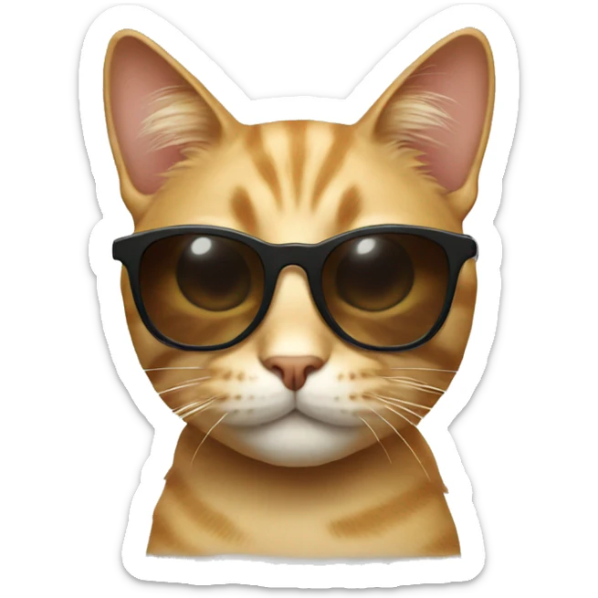 Cat with sunglasses sticker