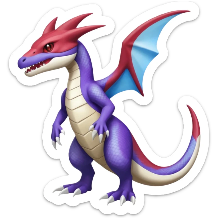 Shiny Koraidon-Latios-Marowak-Seviper-Fakémon-hybrid-creature (full body)  sticker