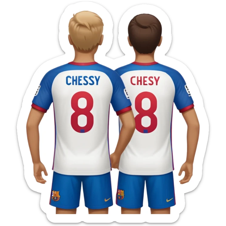 buat custom barcelona nama chessy nomor punggung 8 menghadap belakang hanya baju nama chessy tidak pakai orang nomor punggung 8 menghadap belakang nama chessy menghadap belakang sticker