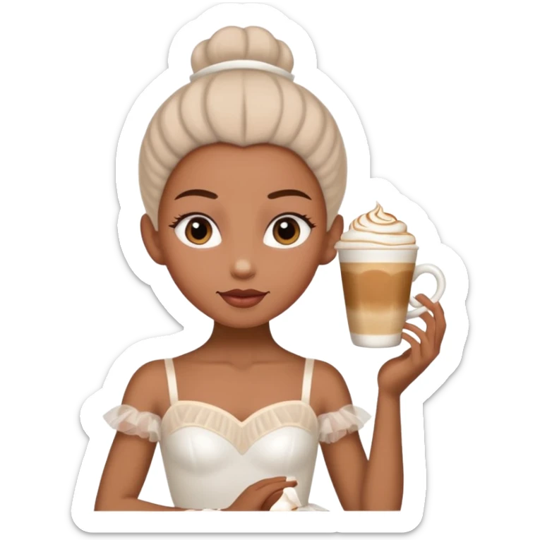 Una bailarina de ballet con cabeza de capuchino  sticker