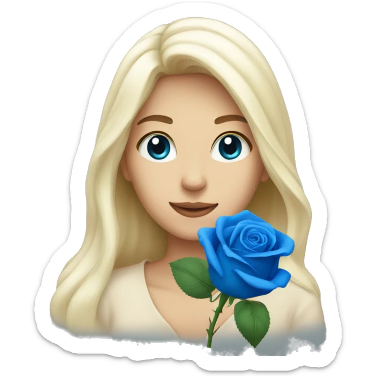 Blue rose sticker