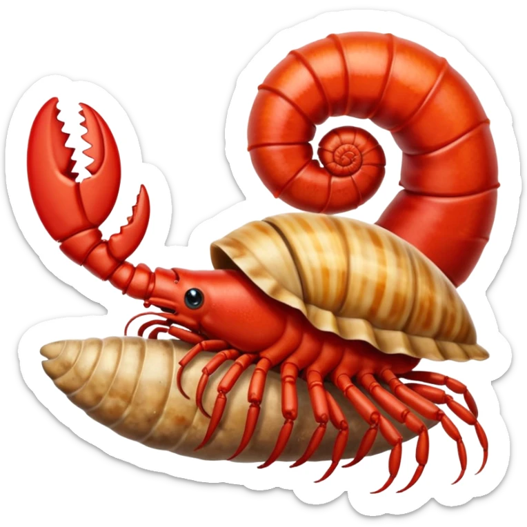 🦞🐚 que salga una claw como del emoji de lobster del emoji de shell de caracol. sticker