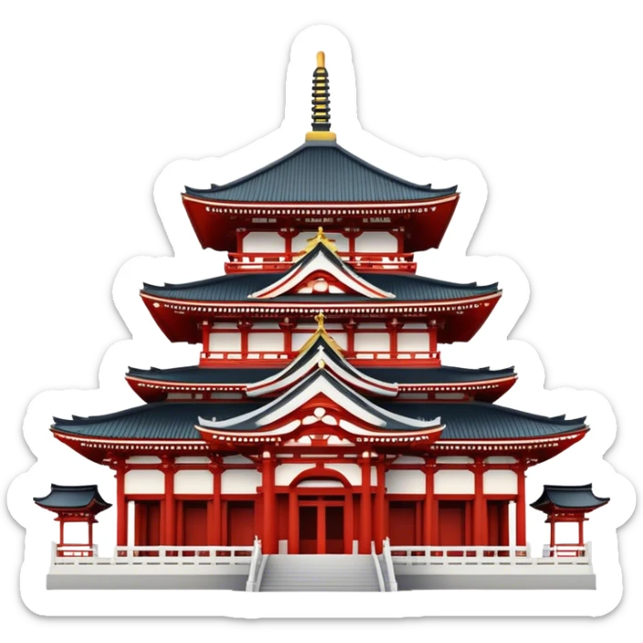 Cinematic Realistic Senso-ji Temple Landmark Emoji, depicted with the historic Tokyo temple rendered with intricate architectural detail and dynamic, cultural lighting. sticker