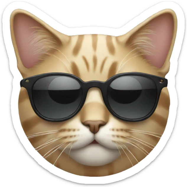Cat with sunglasses sticker