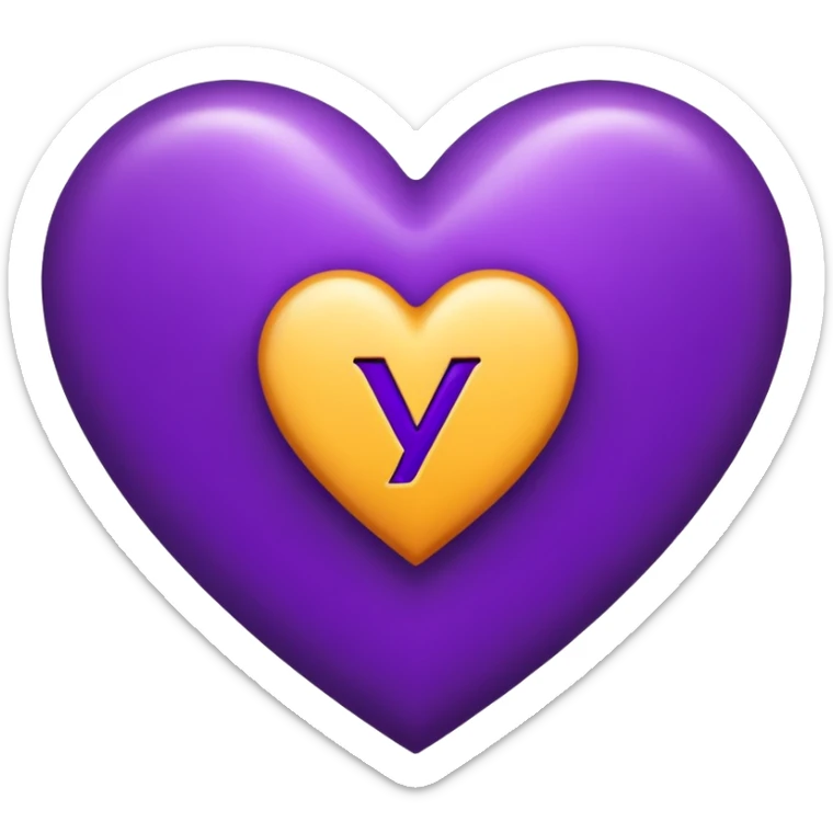 The Letter “Y” inside a Purple Heart sticker