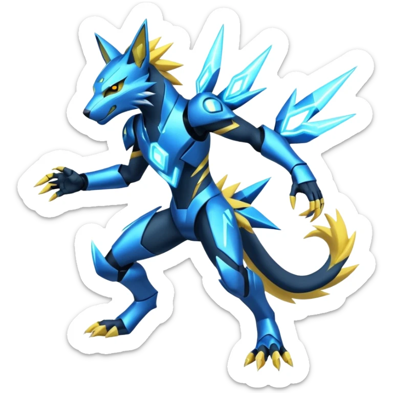 Modern Futuristic Cyber-Manectric-Zeraora-fusion (full body) sticker