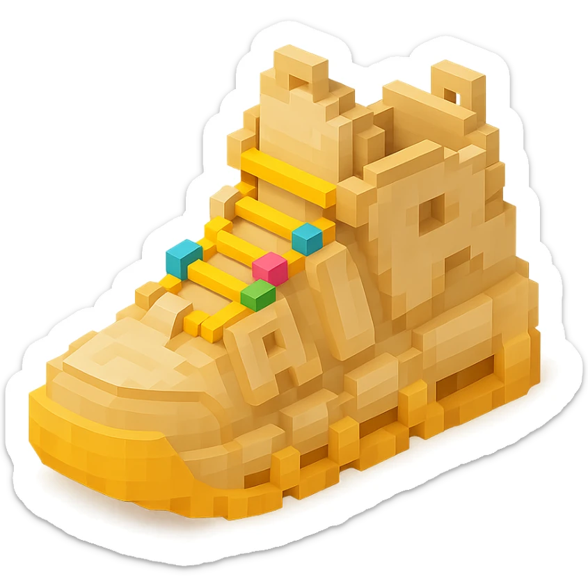 Nike Air More Uptempo sneakers in beige with colorful beads on the laces sticker